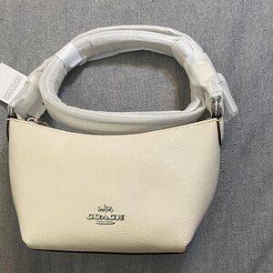 CW336 Coach Zip Top Crossbody Bag  Blanco